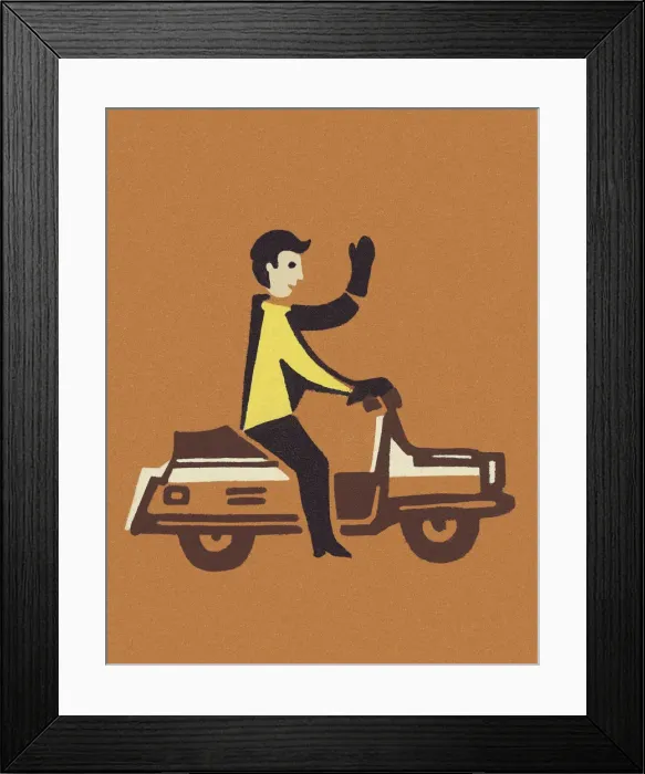 Framed Print : Man on Scooter Framed Print : Man on Scooter