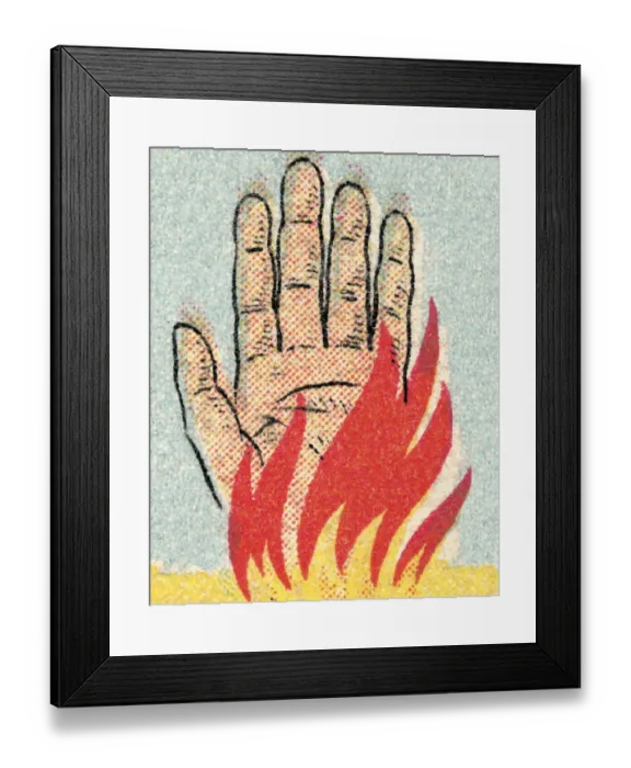 Framed Print : Hand on fire Framed Print : Hand on fire