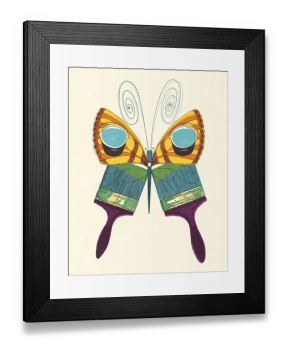 Framed Print : Butterfly Paintbrush Framed Print : Butterfly Paintbrush