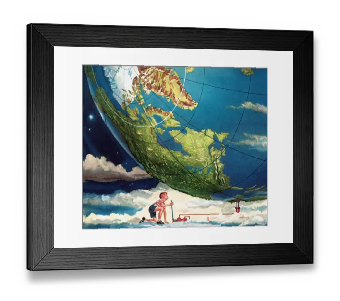 Framed Print : Boy Lifting the Earth Framed Print : Boy Lifting the Earth