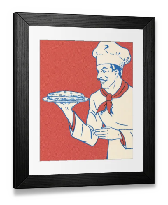 Framed Print : Chef Carrying a Plate Framed Print : Chef Carrying a Plate