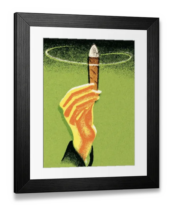 Framed Print : Hand with cigar Framed Print : Hand with cigar