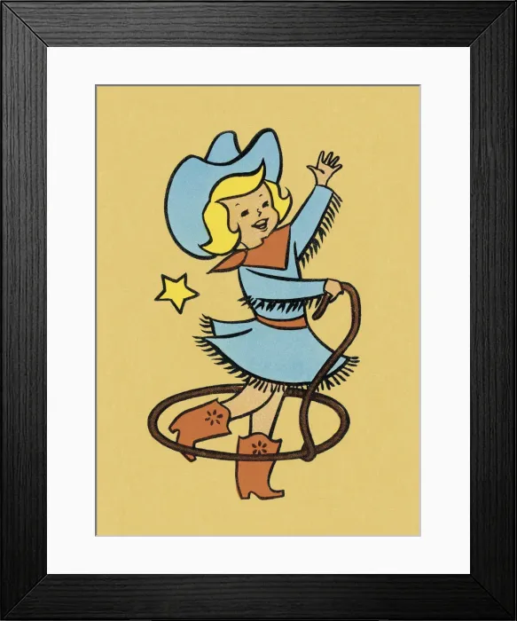 Framed Print : Child Dressed as a Cowgirl Framed Print : Child Dressed as a Cowgirl