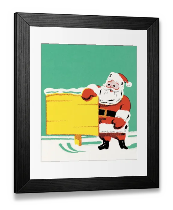 Framed Print : Santa with a sign Framed Print : Santa with a sign