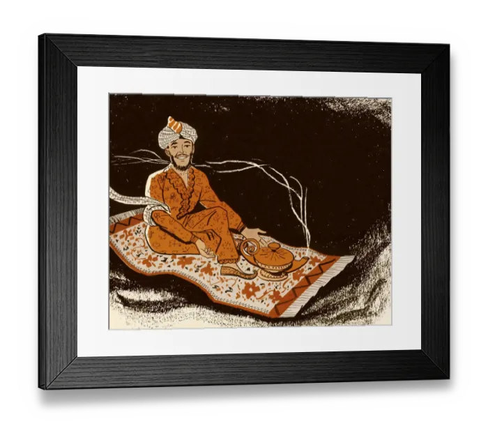 Framed Print : Genie on Magic Carpet Framed Print : Genie on Magic Carpet