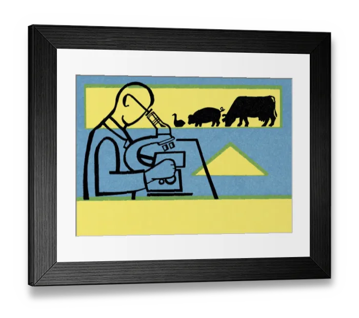 Framed Print : Scientist Looking Through a Microscope Framed Print : Scientist Looking Through a Microscope