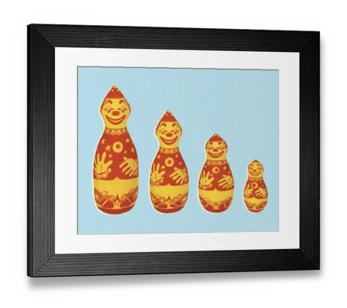 Framed Print : Clown Nesting Dolls Framed Print : Clown Nesting Dolls