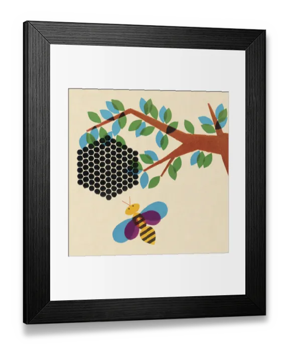 Framed Print : Bee and Honeycomb in Tree