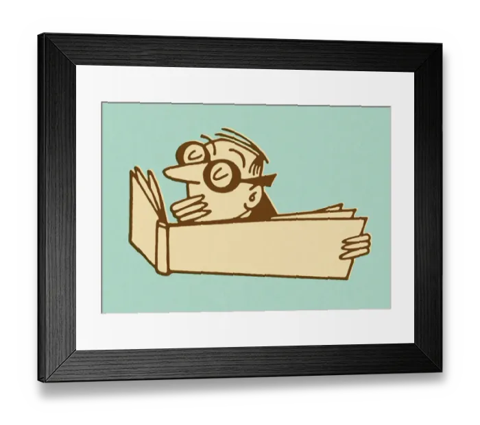 Framed Print : Man Reading Long Book Framed Print : Man Reading Long Book
