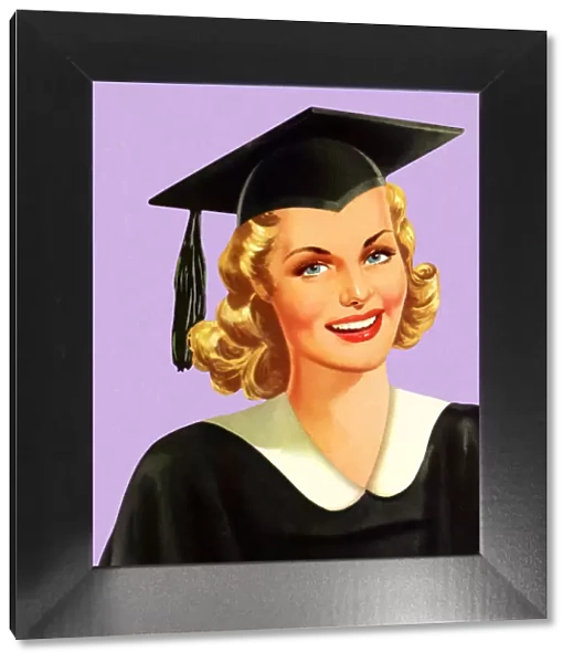 Graduate Wearing Cap and Gown