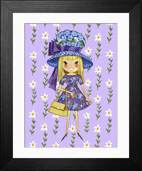 Framed Print : Stylish Girl in Purple Framed Print : Stylish Girl in Purple
