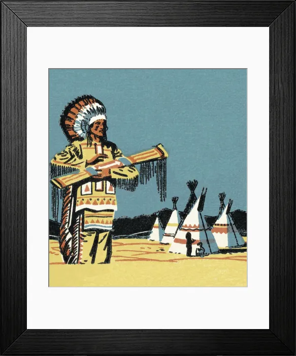 Framed Print : American Indian Village Framed Print : American Indian Village