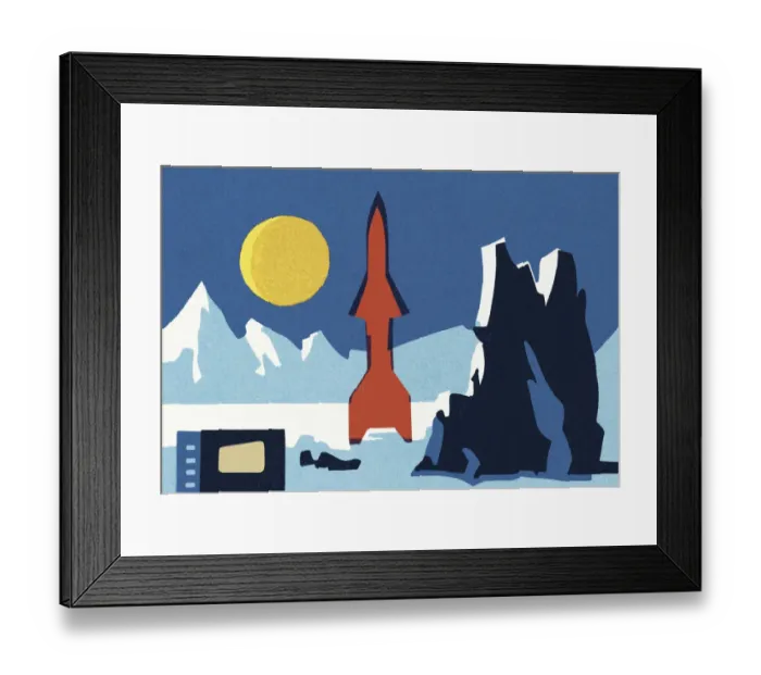 Framed Print : Rocket in Outer Space