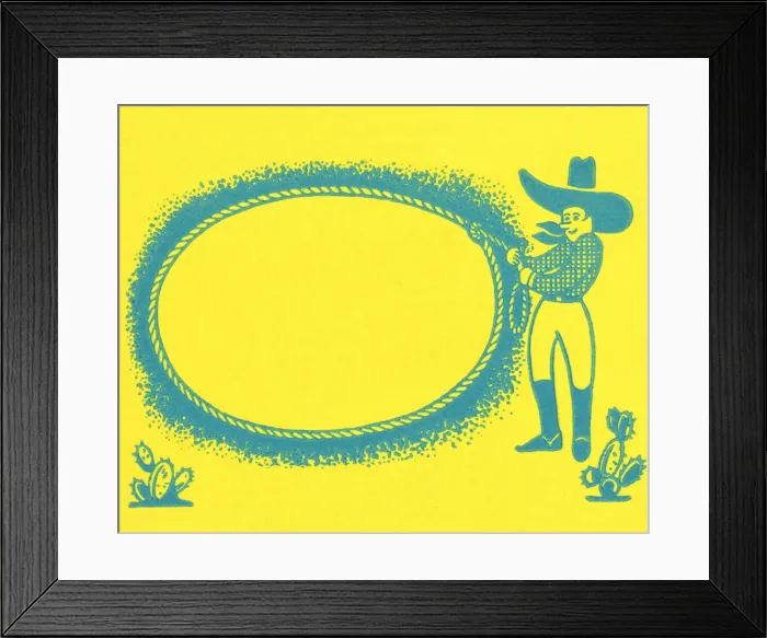 Framed Print : Cowboy and Border Framed Print : Cowboy and Border