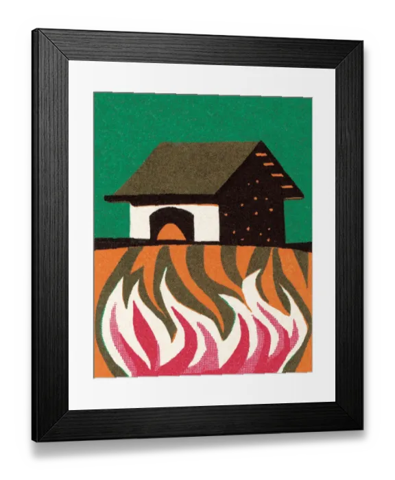 Framed Print : House on fire Framed Print : House on fire