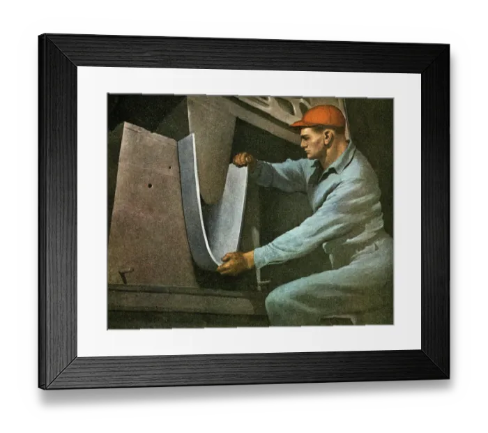 Framed Print : Man Working in Factory Framed Print : Man Working in Factory