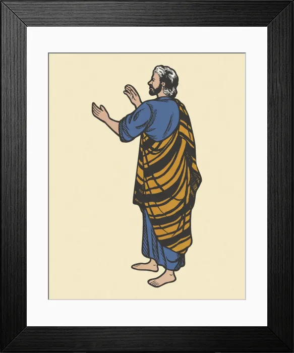 Framed Print : Man in Robes with Uplifted Arms