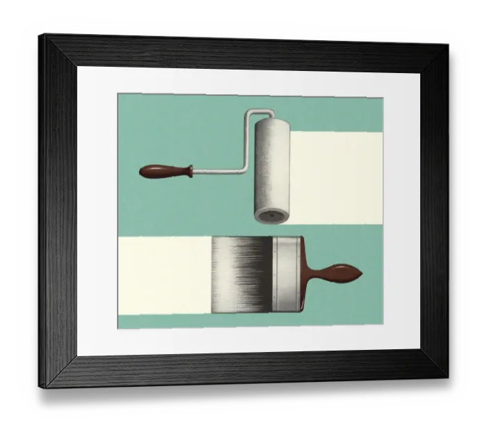 Framed Print : Paintbrush and Roller Framed Print : Paintbrush and Roller