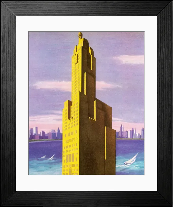 Framed Print : Skyscraper and City Skyline Framed Print : Skyscraper and City Skyline