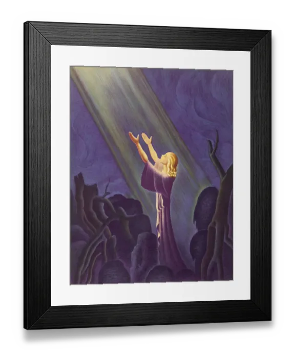 Framed Print : Woman With Her Hands Raised Toward Light Framed Print : Woman With Her Hands Raised Toward Light