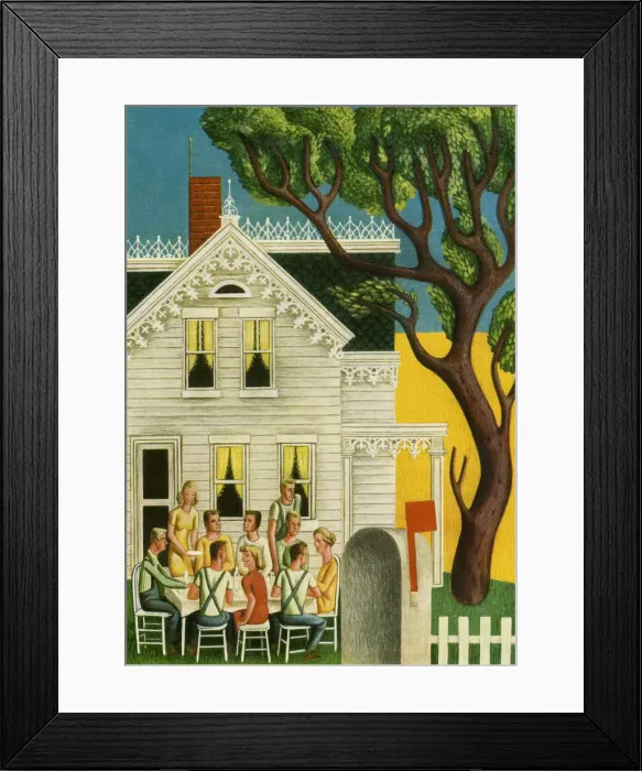 Framed Print : Outdoor Family Dinner Framed Print : Outdoor Family Dinner