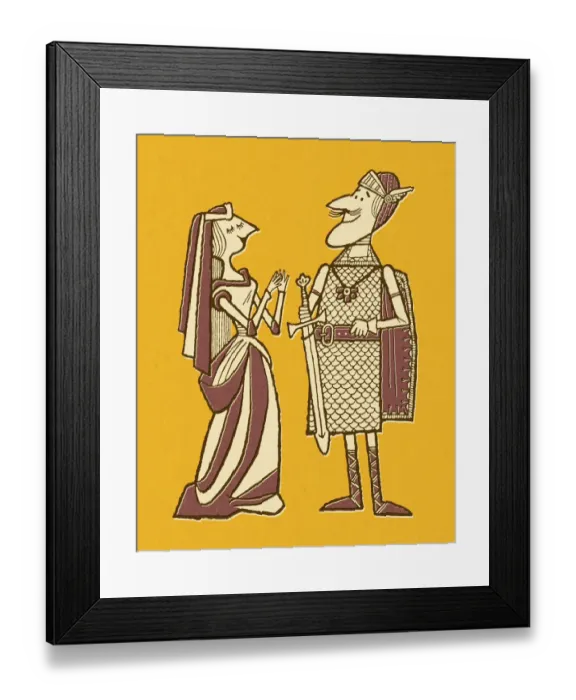 Framed Print : Knight With His Fair Lady Framed Print : Knight With His Fair Lady