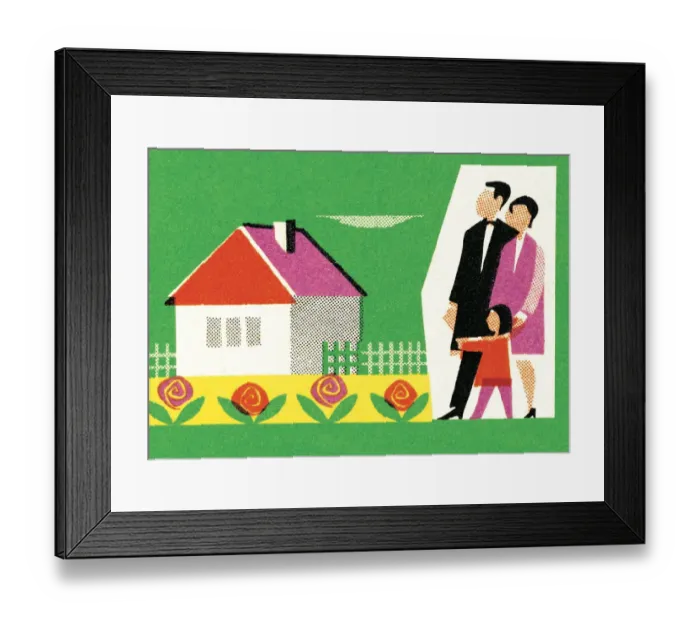 Framed Print : Family at house Framed Print : Family at house