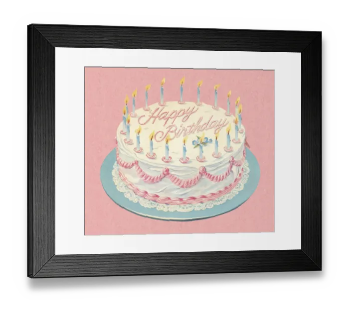 Framed Print : Birthday Cake With Candles Framed Print : Birthday Cake With Candles