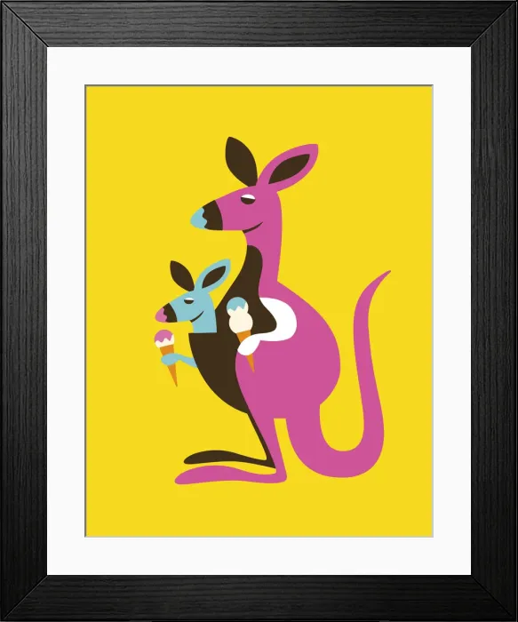 Framed Print : Kangaroo and Baby Framed Print : Kangaroo and Baby