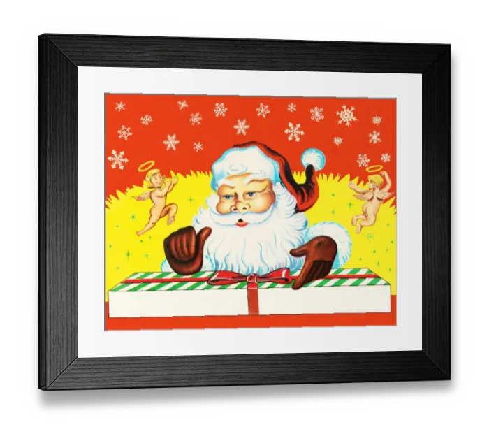 Framed Print : Santa Claus with a Gift Framed Print : Santa Claus with a Gift