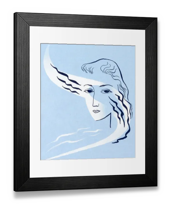 Framed Print : Abstract Blue Woman Framed Print : Abstract Blue Woman
