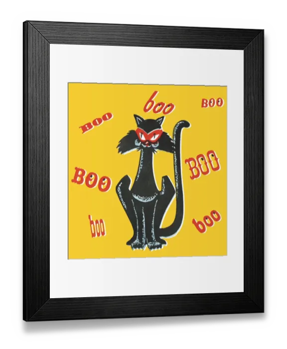 Framed Print : Boo black cat