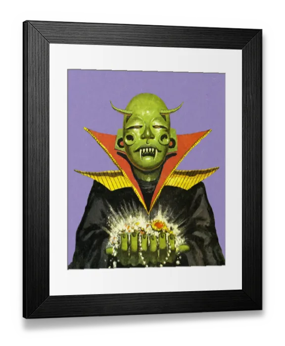 Framed Print : Alien Holding Jewels Framed Print : Alien Holding Jewels