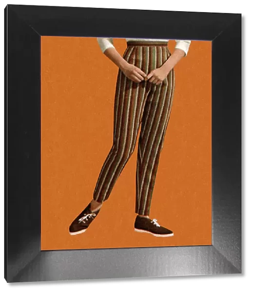 Woman Wearing Striped Pants