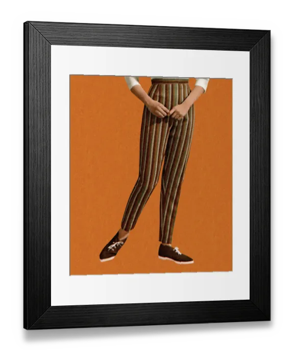 Framed Print : Woman Wearing Striped Pants Framed Print : Woman Wearing Striped Pants