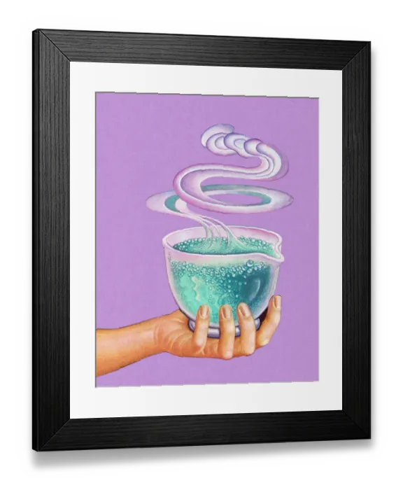 Framed Print : Hand Holding Bubbling Potion Framed Print : Hand Holding Bubbling Potion