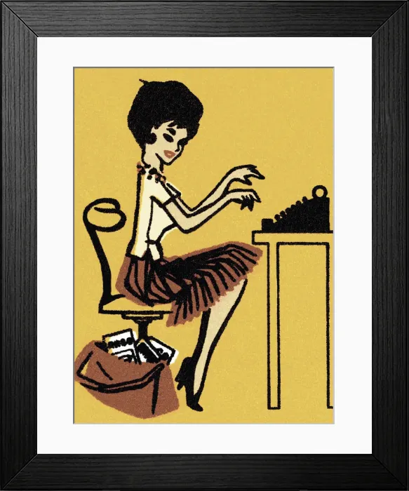 Framed Print : Administrative Assistant Typing Framed Print : Administrative Assistant Typing