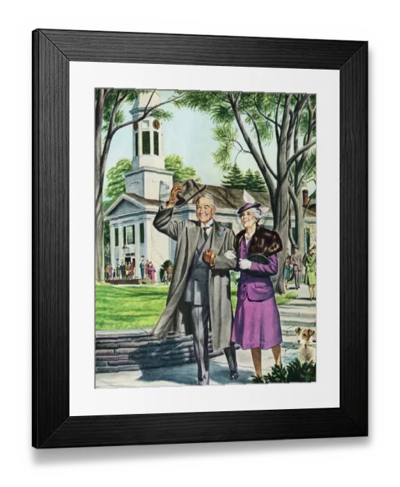Framed Print : Eldery Couple Leaving Church Framed Print : Eldery Couple Leaving Church
