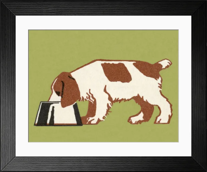 Framed Print : Dog Eating Framed Print : Dog Eating