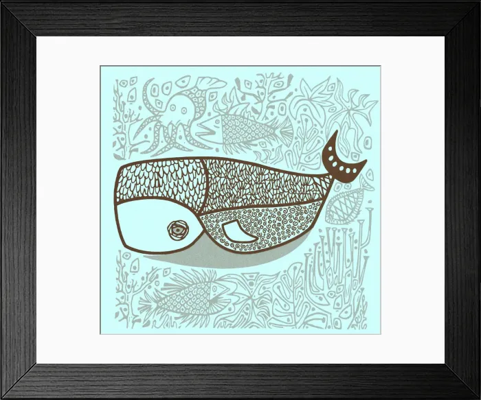 Framed Print : Whale Surrounded Framed Print : Whale Surrounded