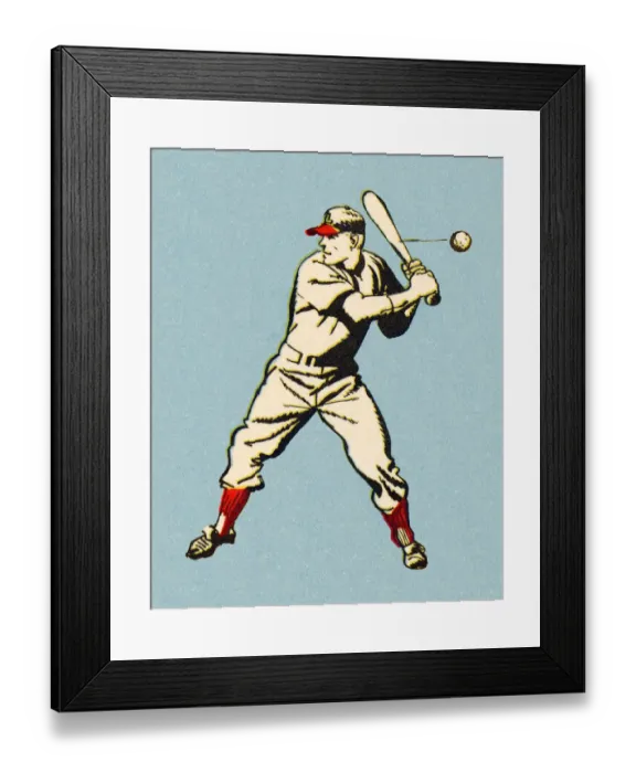 Framed Print : Batting Baseball Player Framed Print : Batting Baseball Player