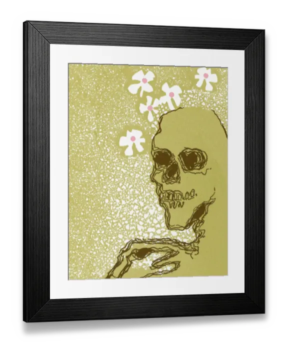 Framed Print : Skeleton and Flowers Framed Print : Skeleton and Flowers