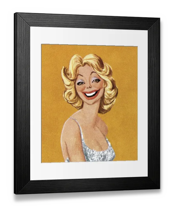 Framed Print : Blond woman laughing Framed Print : Blond woman laughing