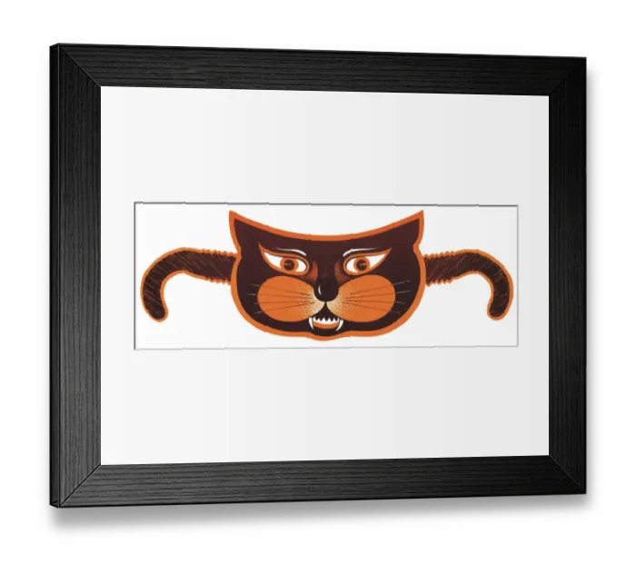 Framed Print : Black cat eye mask Framed Print : Black cat eye mask