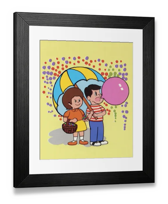 Framed Print : Children Under Umbrella Framed Print : Children Under Umbrella