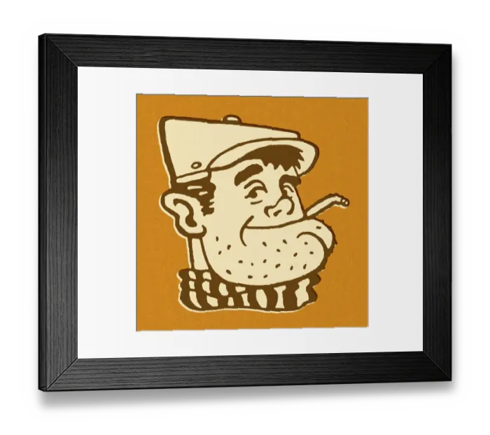 Framed Print : Man Wearing Hat and Smoking Framed Print : Man Wearing Hat and Smoking