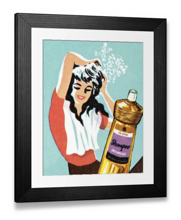 Framed Print : Woman washing her hair Framed Print : Woman washing her hair