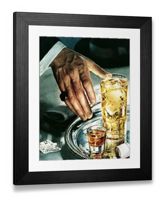 Framed Print : Man reaching for drink Framed Print : Man reaching for drink