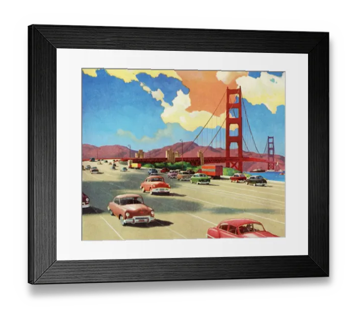 Framed Print : Highway over the Golden Gate Bridge Framed Print : Highway over the Golden Gate Bridge