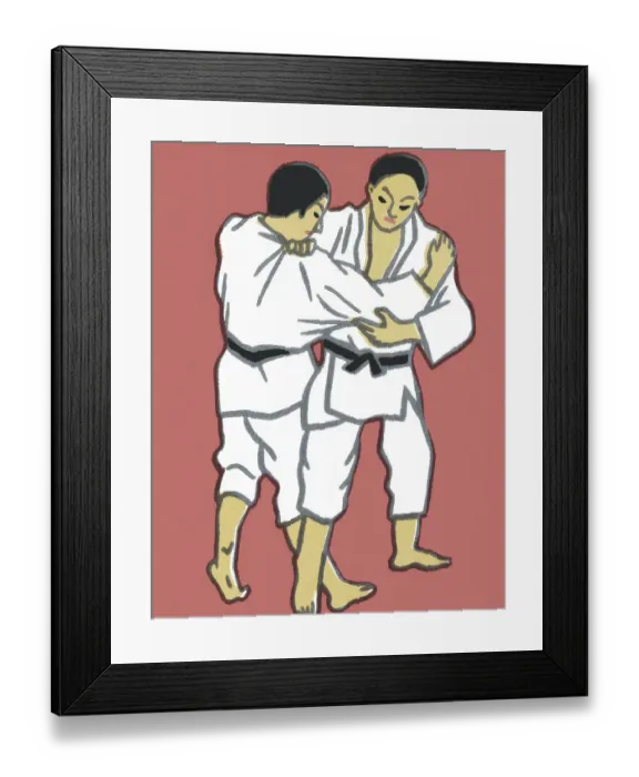 Framed Print : Two Men Practicing Karate Framed Print : Two Men Practicing Karate